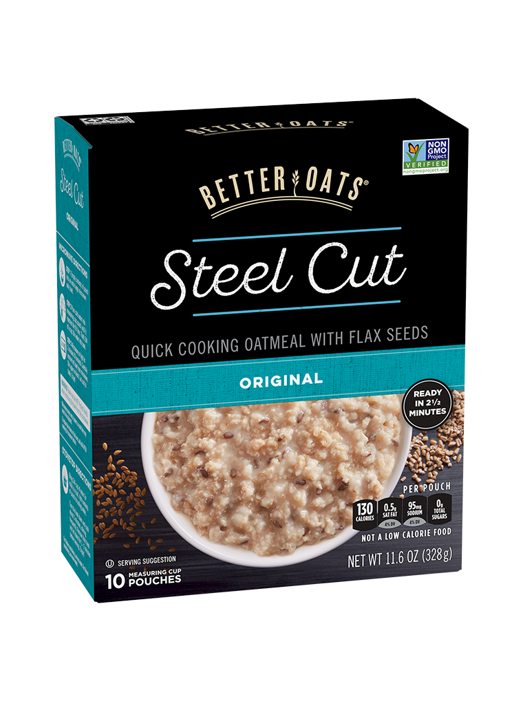  Better Oats Steel Cut Maple Brown Sugar Instant Oatmeal with  Flax 15.1 oz. Box (01791) : Grocery & Gourmet Food